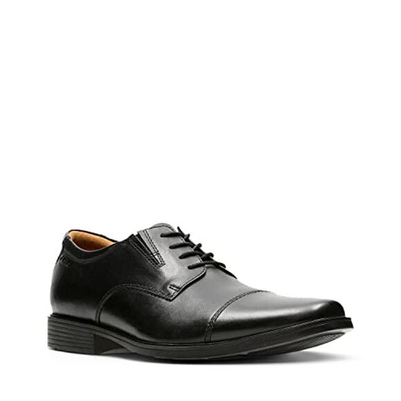 NWTClarks Men's Tilden Cap Oxford Black Leather 7.5 M US